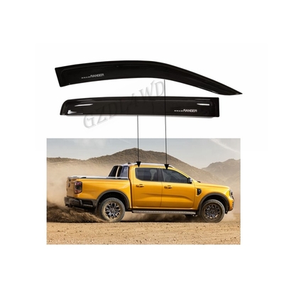 Ford Ranger 2022 Window Rain Guard Vent Visor Deflector Black Acrylic Plastic Material